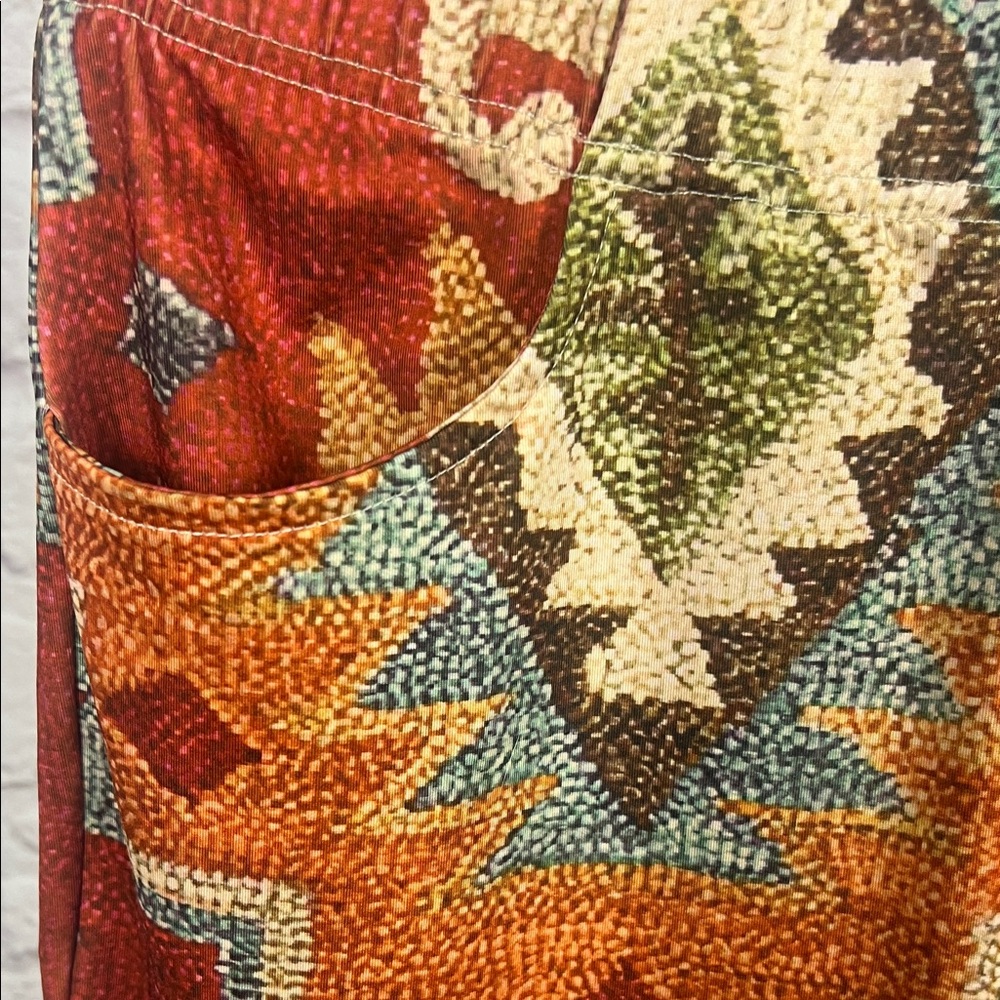 Southwestern Print Flared Pants in Rust & Cream - Picture 3 of 7